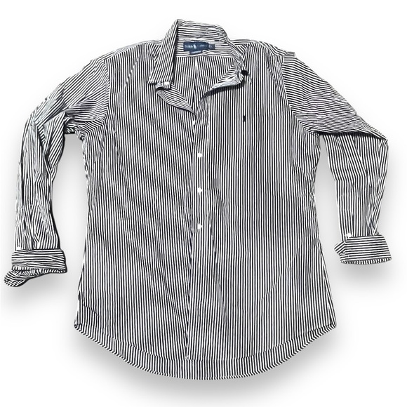 Polo by Ralph Lauren Other - EUC Ralph Lauren Black White Striped Long Sleeve Button Down Large Custom Fit